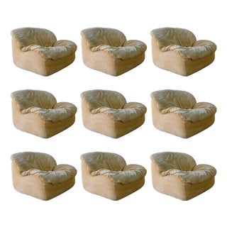 9 Piece Modular Scoop Swan Sofa by Henning Korch For Sale