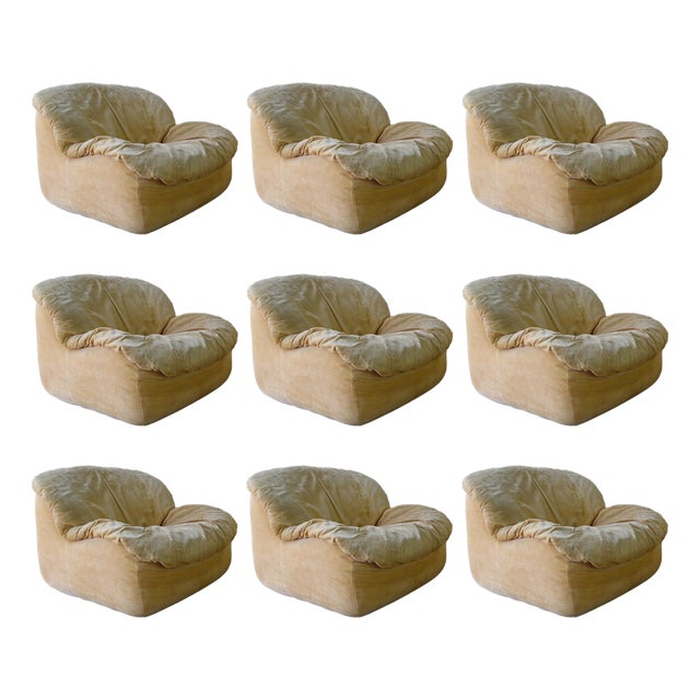 9 Piece Modular Scoop Swan Sofa by Henning Korch For Sale