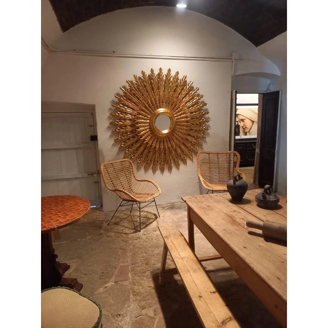20th Century Sunburst Carved Golden Mirror For Sale - Image 12 of 13