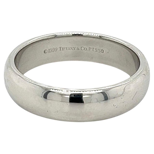 Tiffany & Co. Signed Platinum Wide Plain Wedding Band Ring 15 Grams, Estate For Sale - Image 15 of 18