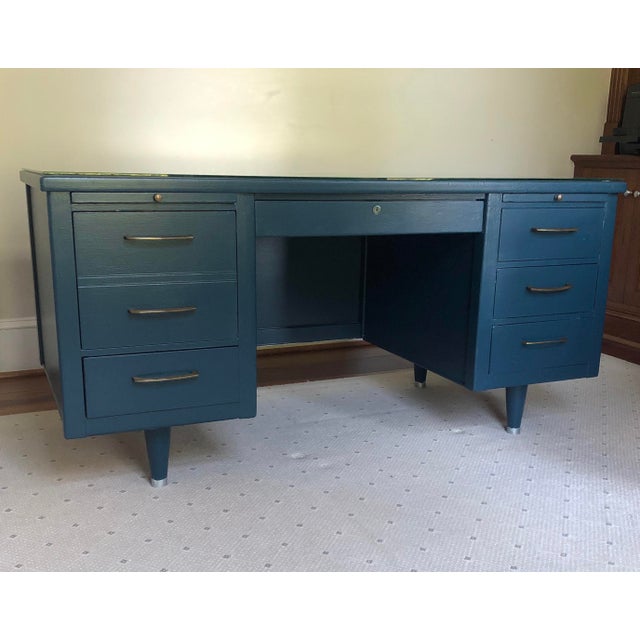 Vintage Hague Blue Alma Executive Desk Chairish