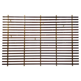 Mid-Century Slatted Coat Rack with Brass Hooks attributed to Jules Wabbes, Belgium, 1950s For Sale
