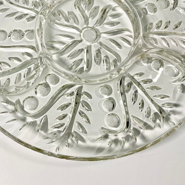 Mid-Century Americana Hollywood Regency Boho Chic Divided Cut Glass Serving Platter. For Sale - Image 6 of 9
