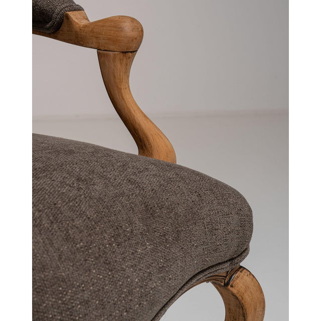 19th Century France Louis XV Taupe Wood Armchair For Sale - Image 9 of 10