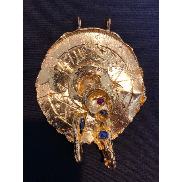 Igael Tumarkin, Gold Gilt Bronze Sculpture Pendant Art Israeli Tumarkin Abstract Surrealist, c.1960s-1970s For Sale - Image 11 of 13