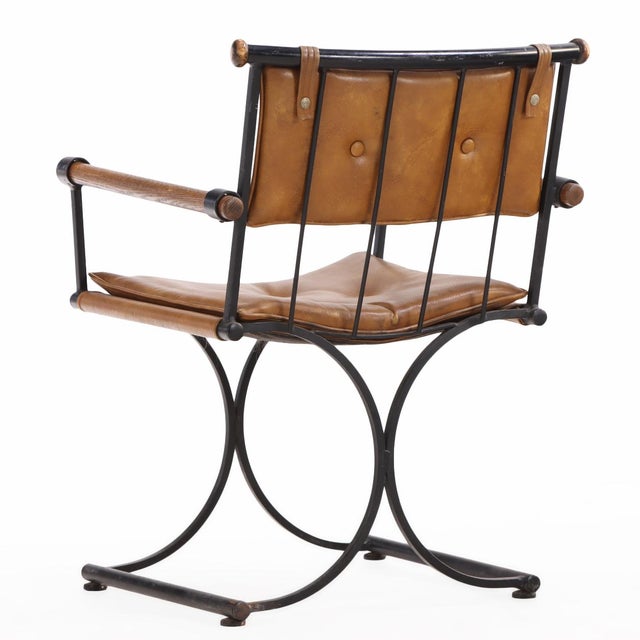Cleo Baldon Set of Four 1970s Iron Campaign Style Dining Chairs, Attributed to Cleo Baldon For Sale - Image 4 of 9