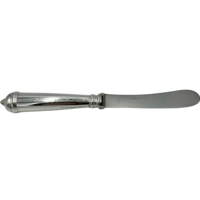 Vintage Christofle France Sterling Silver Knife Butter Cheese Spreader For Sale - Image 9 of 12