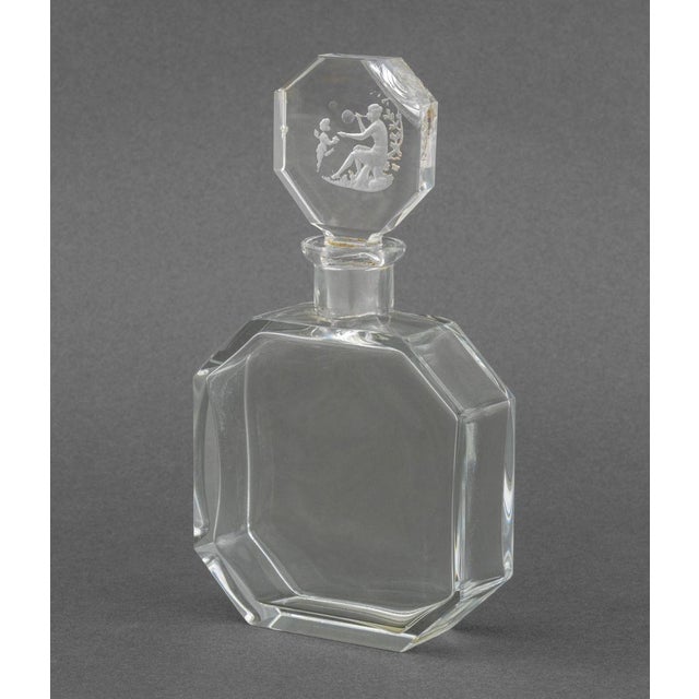 French Etched Glass Perfume Bottles, 5 For Sale - Image 12 of 13