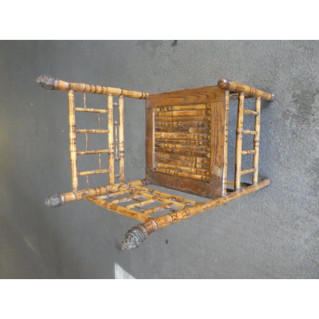 Wood Victorian Bamboo Corner Chair For Sale - Image 7 of 11