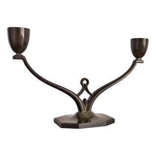 Art Deco Bronze Candelabra from Just Andersen, 1930s For Sale