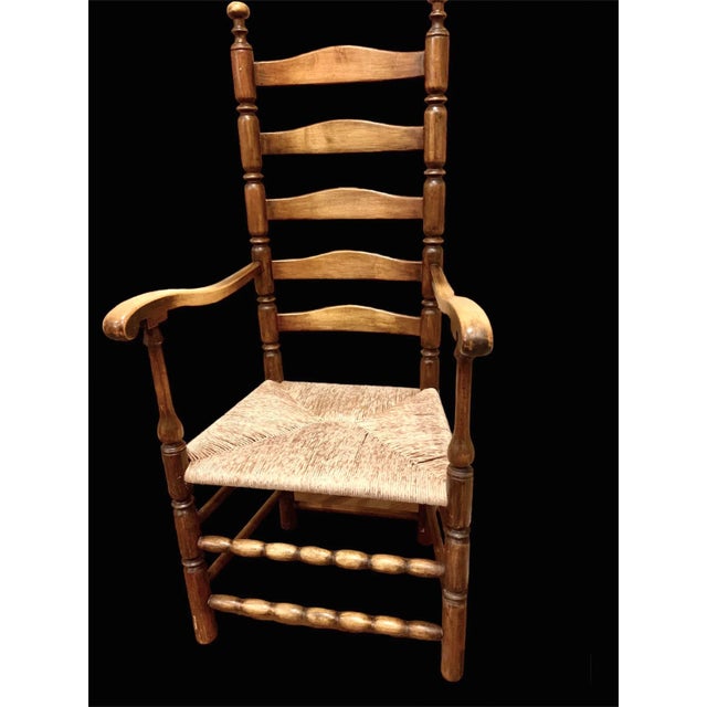1920s Americana High Country Style Ladder-Back Chairs - Set of 2 For Sale - Image 10 of 10