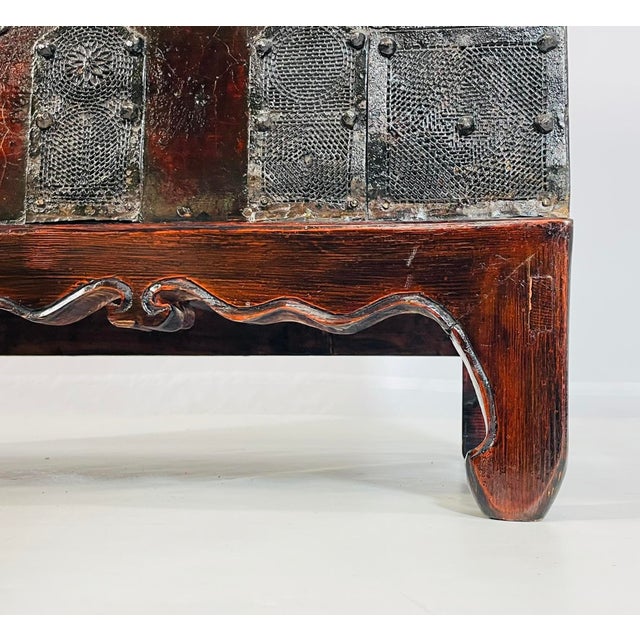 Antique Korean Blanket Chest With a Bronze Lock & Iron Hardware For Sale - Image 12 of 12
