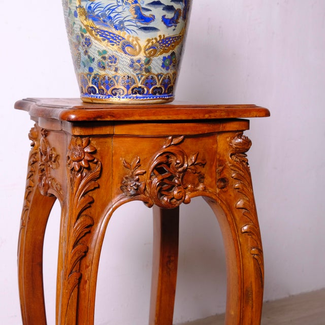 French Louis XV Style Walnut Pedestal, 1930s For Sale - Image 13 of 18