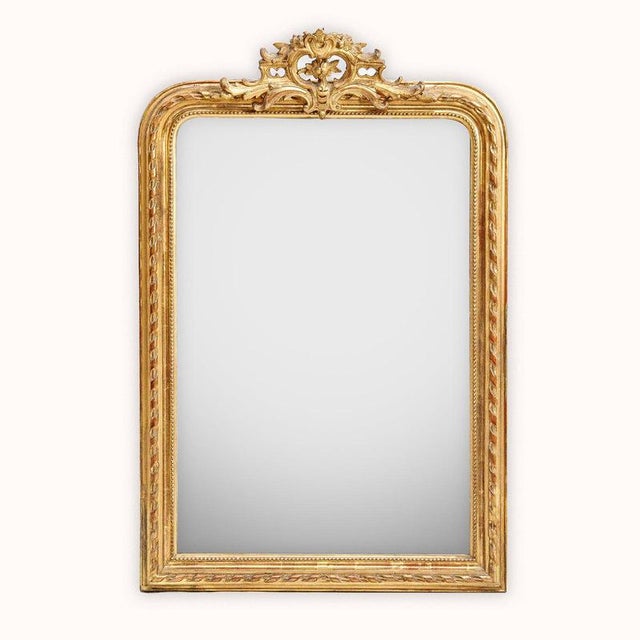 Gold 19th Century Louis Philippe Mirror with Faux Ribbon Frame For Sale - Image 8 of 9