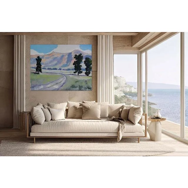 Textile Modern Impressionist Landscape (Large Oil Painting) For Sale - Image 7 of 12