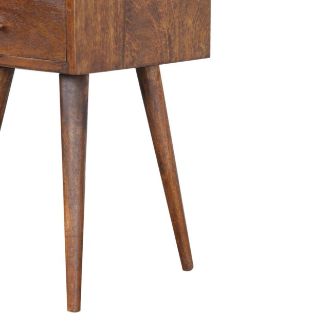 Wood Mini Chestnut Nightstand With Shelf For Sale - Image 7 of 8