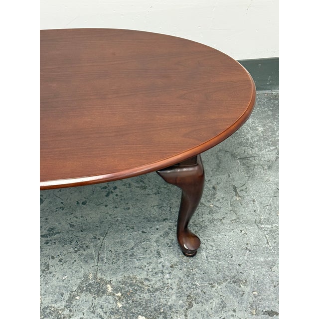 Brown The Bombay Company Oval Queen Anne Style Coffee Table For Sale - Image 8 of 12