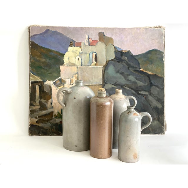 Beautiful rustic antique French stoneware pitcher dating from the nineteenth century with a brown glaze. This pottery jug...