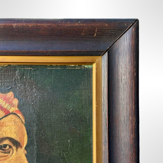 Antique Oil on Canvas Portrait Painting, Signed & Framed Original For Sale In San Diego - Image 6 of 10