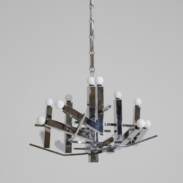 Modern 1970s Italian Modernist Sixteen Light Chandelier For Sale - Image 3 of 5