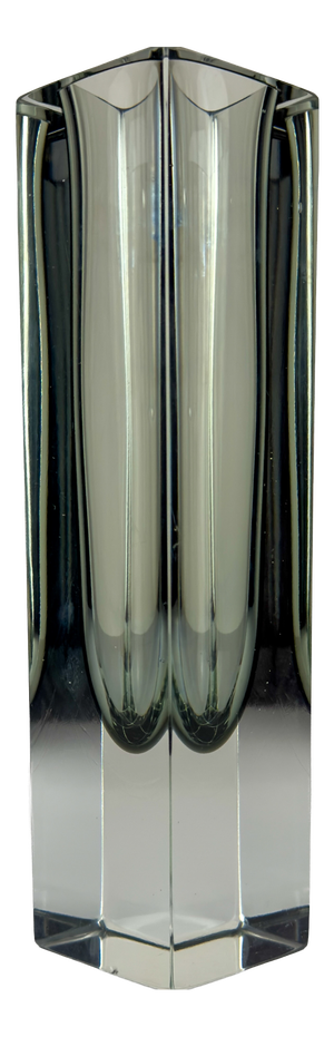 Sommerso Gray Murano Glass Vase, 1970s