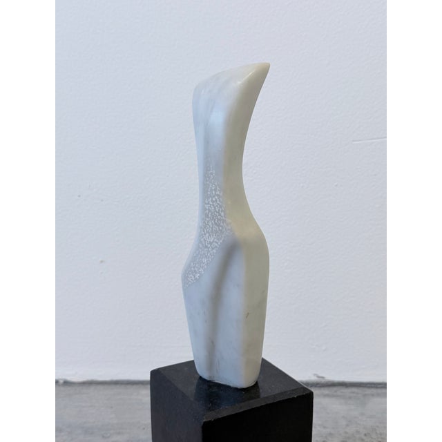 Fatima Fontes Abstract Carrara Marble Sculpture on Granite Base, Brazil 1990s For Sale - Image 10 of 13