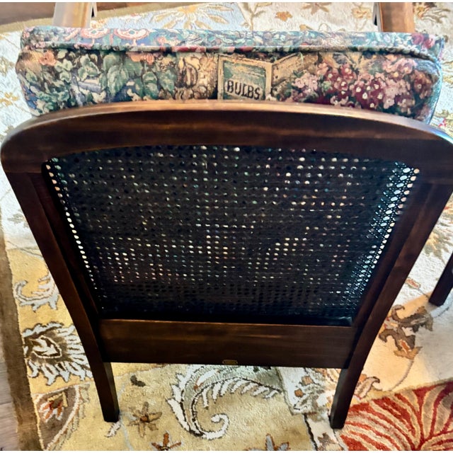Karpen & Bros. Antique Hardwood and Cane Lounge Chair For Sale - Image 4 of 5