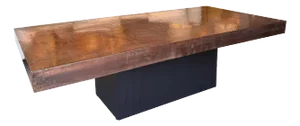Large Acid Etched Copper Coffee Table, 1979