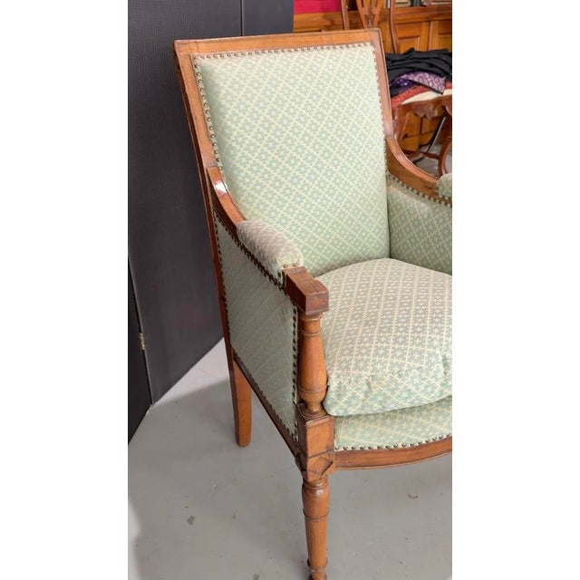 Late 18th Century Petit Bergere, Handcarved Beechwood, New Upholstery For Sale - Image 10 of 10