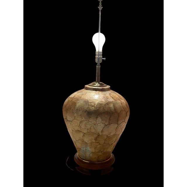 1970s 1970s Capiz Shell Table Lamp For Sale - Image 5 of 11