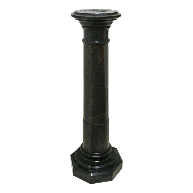 19th Century Marble Column in Green Marble For Sale