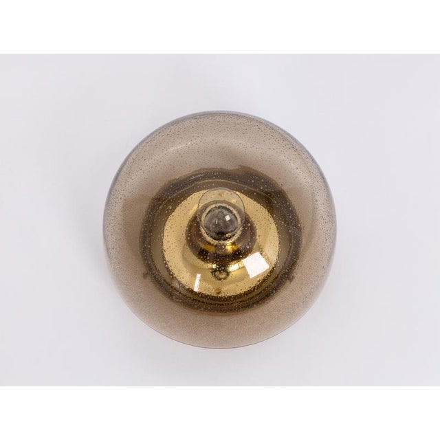 Mid-Century Modern Flush Mount in Smoked Glass from Limburg, Germany, 1970s For Sale - Image 4 of 15