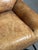 Cognac Leather Armchair with Industrial Metal Base For Sale - Image 5 of 7