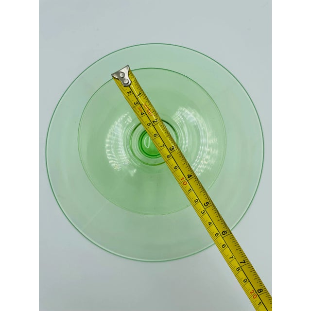 Early 20th Century Old Uranium Vaseline Glass Pedestal Centerpiece Compote For Sale - Image 12 of 13