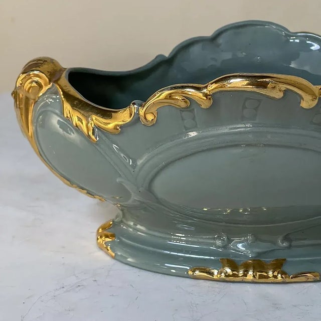 Early 20th Century Art Deco Period Painted Porcelain Jardiniere Planter For Sale - Image 10 of 13