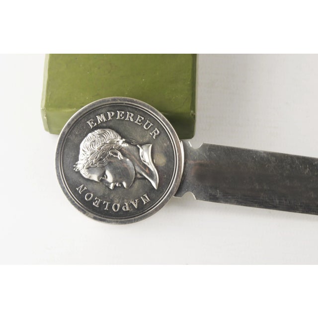 1970s Silvered Napoleon Emperor Letter Opener by Christofle For Sale - Image 10 of 12
