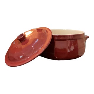 2000s Williams Sonoma Emile Henry Brick Red Dutch Oven For Sale