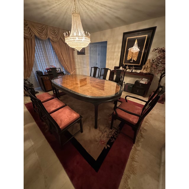 1970s Century Furniture Raymond Sobota Signature Chin Hua Dinning Room Table With 8 Chairs For Sale - Image 5 of 14