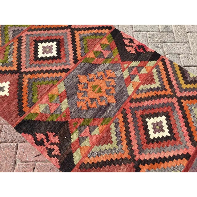 Vintage Turkish Kilim Runner - 39" X 144" For Sale In Raleigh - Image 6 of 11