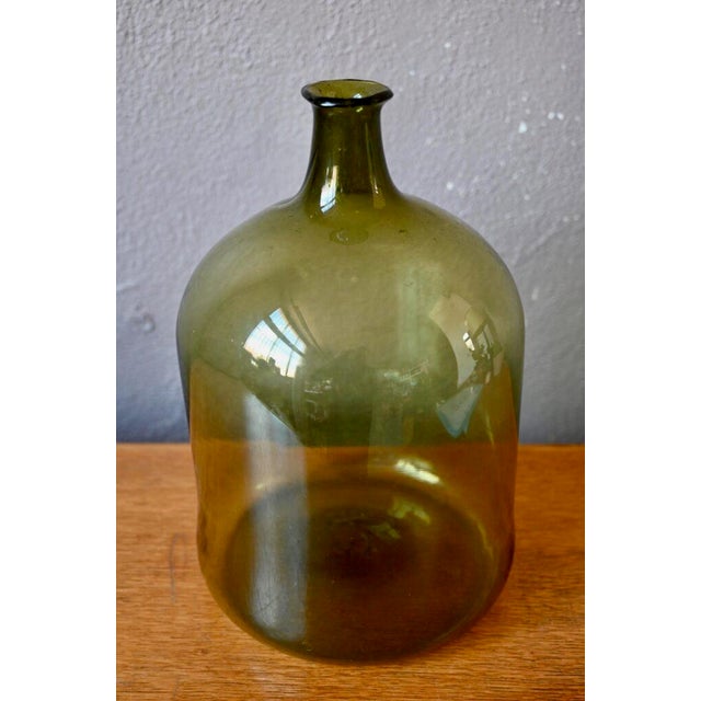 Large Green Blown Glass Carboy with Flared Neck, France, 19th Century For Sale - Image 6 of 7