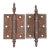 Pair of 2.5 X 3 In. Antique Cast Iron Victorian Door Hinges For Sale