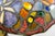 Red Vintage Tiffany Style Stained Glass Roses Poppies Cabochons Bell Lampshade For Sale - Image 8 of 18