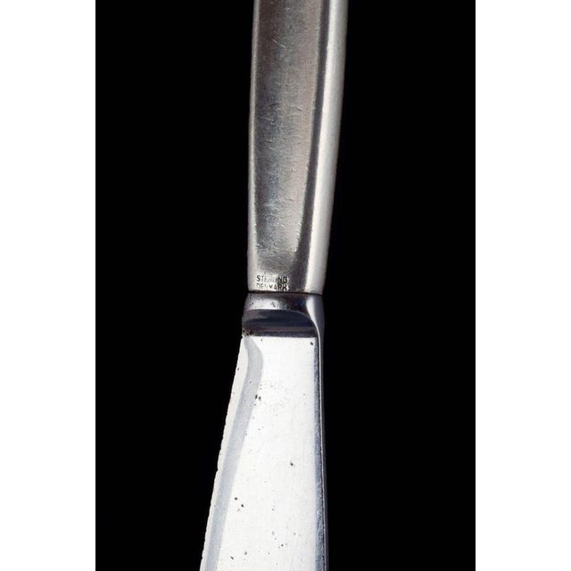 Cypress Lunch Knives in Sterling Silver and Stainless Steel by Georg Jensen, 1940s, Set of 4 For Sale - Image 4 of 6
