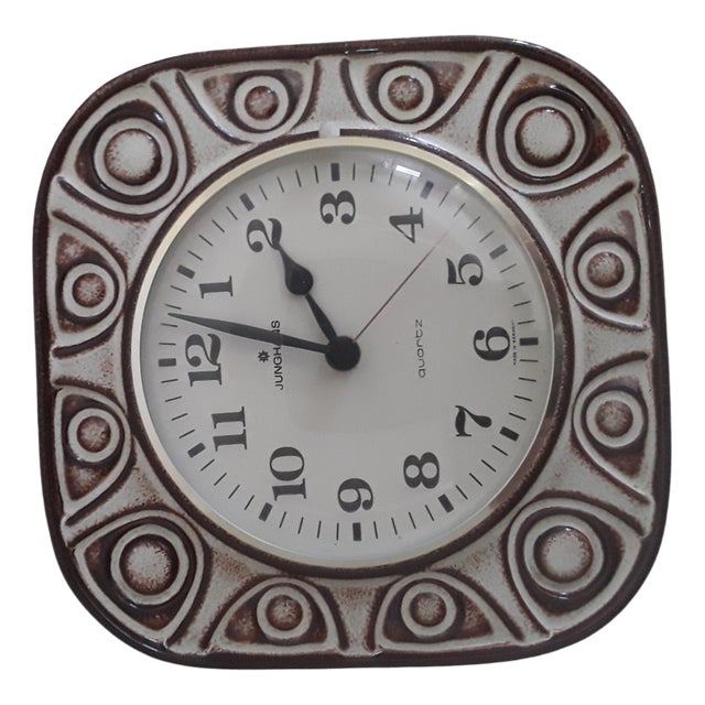 Vintage German Wall Clock by Junghans, 1980s For Sale
