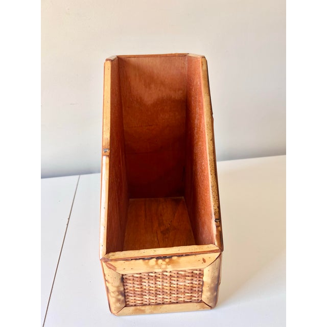 1970s Bamboo Rattan Letter File Holder, Vintage Palm Beach Style For Sale - Image 4 of 5
