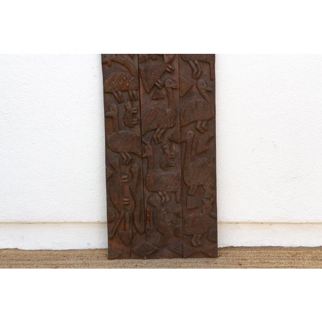 66" Tall Dark Espresso Carved Nupe Door For Sale - Image 4 of 6