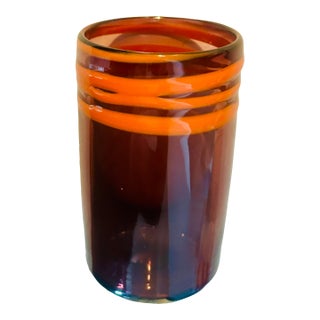 Murano Vase Hand Blown Art Glass 1970s Mid Century Modern For Sale