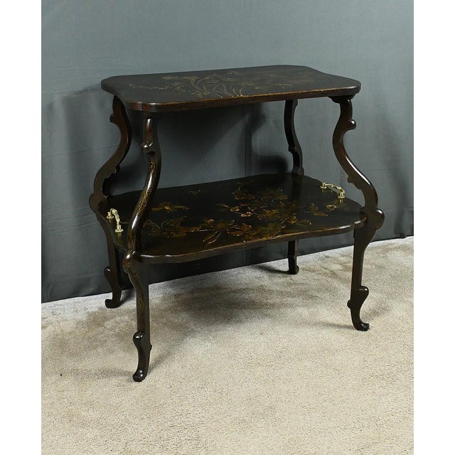 Lacquered Wood Tea Table with Asian Decorations For Sale - Image 18 of 18