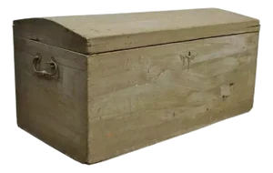 19th C. Antique Primitive Dome Top Gray Painted Dovetailed Blanket Chest Trunk