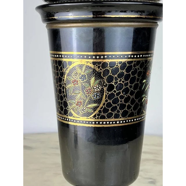 Ceramic Oil Lamp in Bronze and Glass, Italy, 1930s For Sale - Image 6 of 11